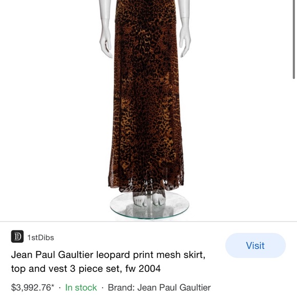 Vintage rare Jean Paul Gaultier leopard print skirt and top set - Picture 7 of 7